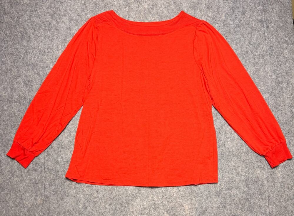Croft & Barrow Size XL Red Long Sleeve Round Neck T-Shirt Women’s